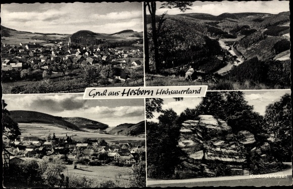 PC Hesborn Hallenberg in the Sauerland, panorama from the place, cuckoo rock