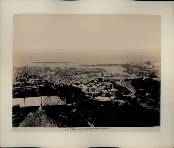 foto rond 1880, Genova Genua Liguria, Veduta del Ristorante Righi al Castellaccio