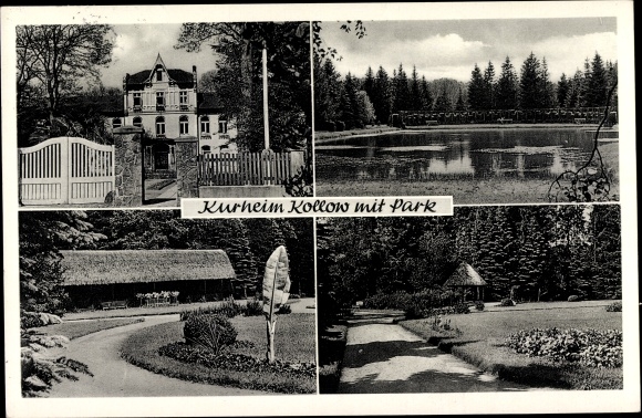 Postcard Kollow in Lauenburg, Kurheim, Kurgarten