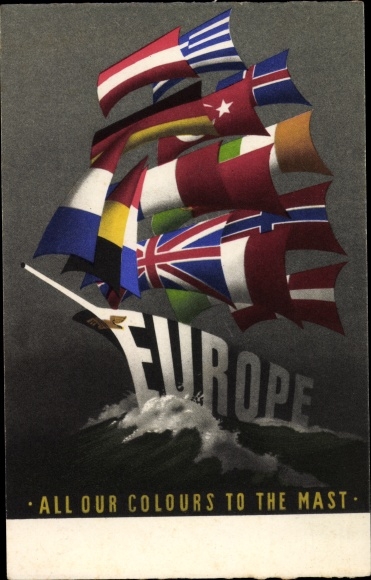 Artist Postcard Europe, All our colors to the Mast, Marshall Plan