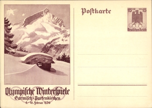 Papeteria pocztowa KP P 258 Garmisch Partenkirchen w Górnej Bawarii, Zimowe Igrzyska Olimpijskie 1936