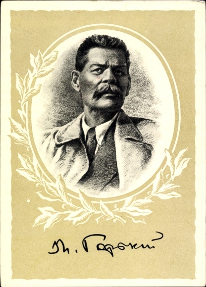 Kunstenaar Ak Schrijver Maxim Gorky, Portret