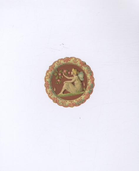 Oblate Medaillon mit kleiner Elfe, ca. 7 x 7 cm