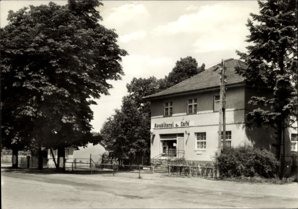 Ak Prieros Heidesee in der Mark, Konditorei und Café