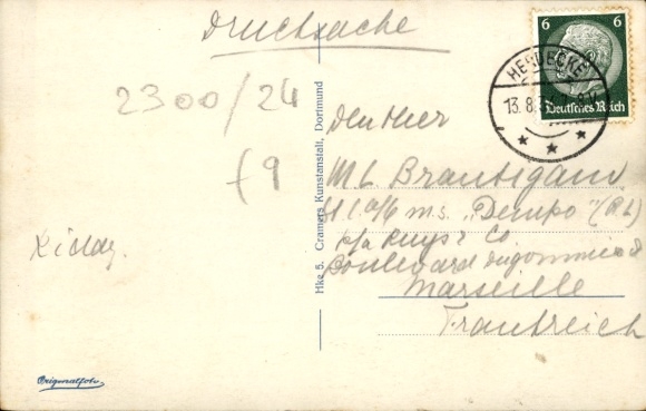 Postcard Herdecke an der Ruhr, Poststraße, Monument