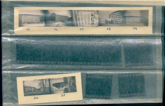 Contact print photos Berlin Wilmersdorf, Fehrbelliner Platz, 7 photos approx. 4x2cm, negatives enclosed