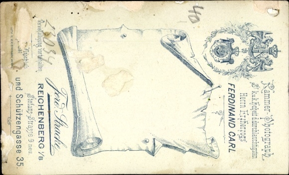 CdV Liberec Reichenberg Bohemia, soldier, platoon leader, portrait, KuK uniform, Atelier Ferdinand Stracke