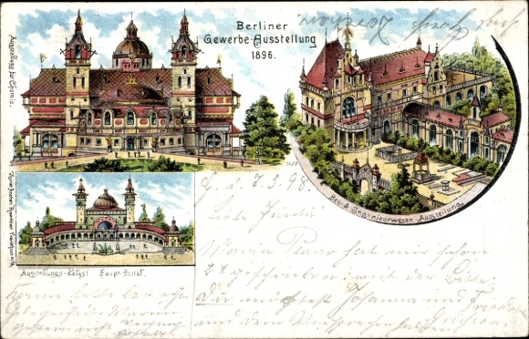Chromo-Litho Berlin, Trade Exhibition 1896, Construction and Engineering Exhibition, Exhibition Palace