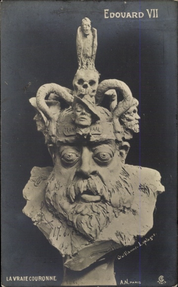 Postcard La Vraie Couronne, Plastik, Edward VII, king von Großbritannien, Guillaume Laplagne