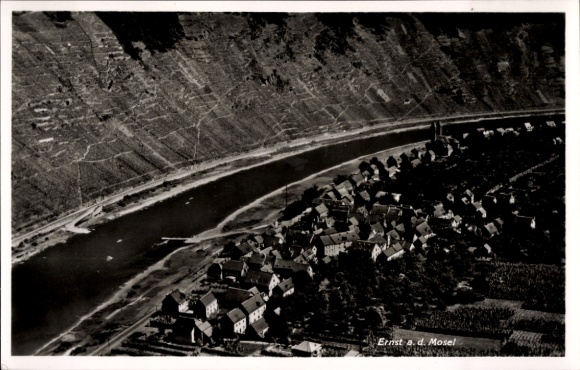 Postcard Ernst on the Moselle, aerial photograph