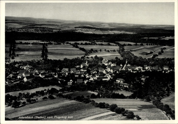 Postcard Adersbach Sinsheim in Baden, aerial photograph