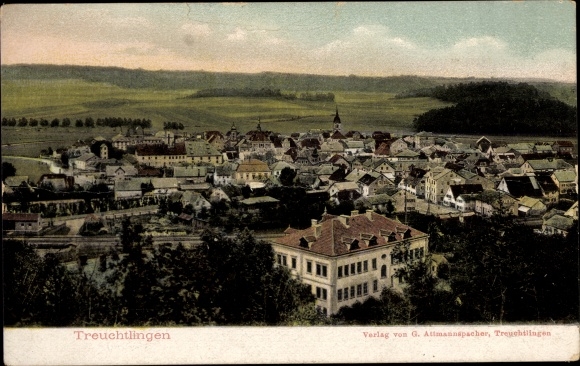 Postcard Treuchtlingen in the Altmühltal Middle Franconia, town view with church