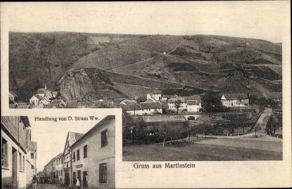 Postcard Martinstein an der Nahe, total view of the village, plot