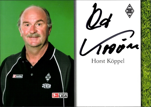 Autogrammkarte Trainer Horst Köppel, Borussia Mönchengladbach, Autogramm