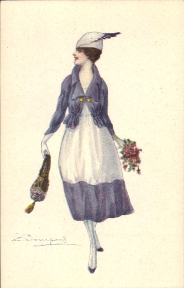 Artist Postcard Bompard, Sergio, portrait of a Woman