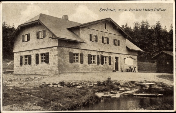 Postcard Seehaus Tröstau Fichtelgebirge, Franconia's highest settlement, exterior view