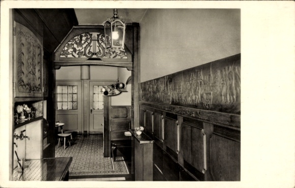 Postcard Bad Sassendorf in Westphalia, over 150 years of Gasthaus Bilke, Interior
