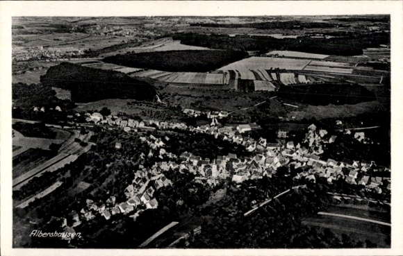 Postcard Albershausen in Württemberg, aerial photograph