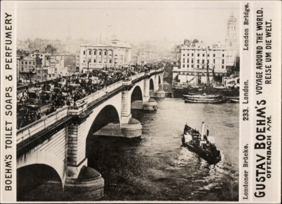 Photo London City, London Bridge, advertising Boehm's Toilet Soaps