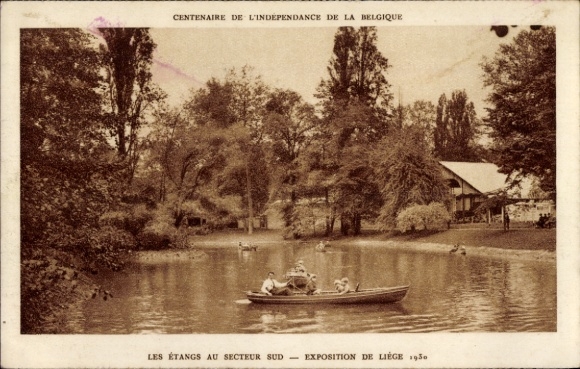 Postcard Liège Liège Wallonia, Exhibition 1930, Ponds in the South Sector