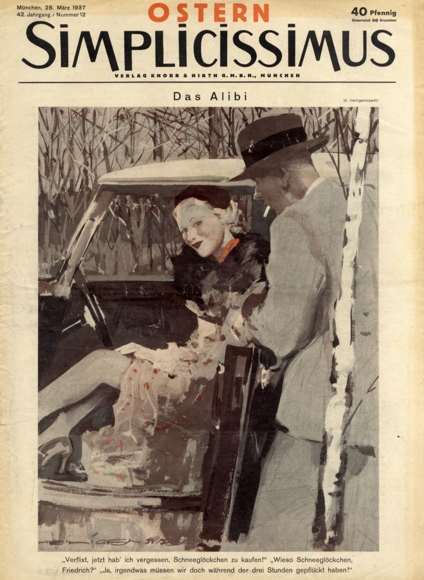 Simplicissimus Issue 12 March 1937 Caricature The Alibi K. Heiligenstaedt Verlag Hirth