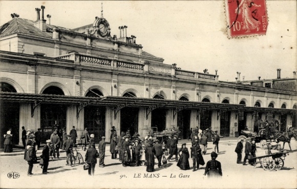 Postcard Le Mans Sarthe, train station