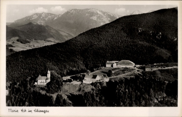 Postcard Siegsdorf in Upper Bavaria, Maria Eck Monastery, Mountain Inn