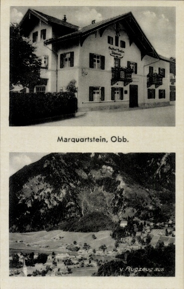 KP Marquartstein w Chiemgau Górna Bawaria, zdjęcie lotnicze, pensjonat