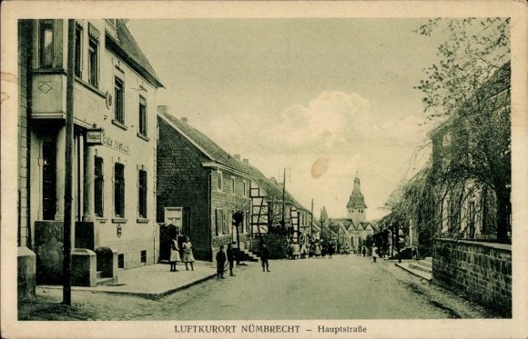 Postcard Nümbrecht in the Oberbergischer Kreis, main street