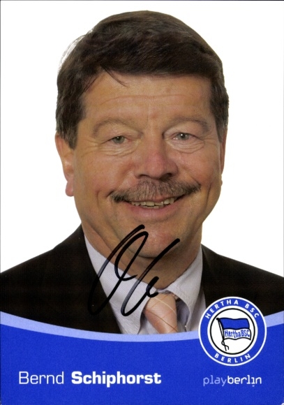 Autogrammkarte Präsident Bernd Schiphorst, Hertha BSC, Autogramm