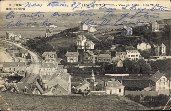 Postcard Veulettes sur Mer Seine Maritime, general view, villas
