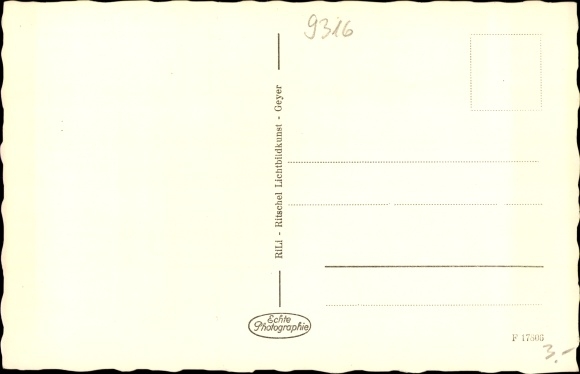 Postcard Schlettau in the Ore Mountains, Hotel Weisses Ross, owner Reinhard Schlegel, wood carvings, clock