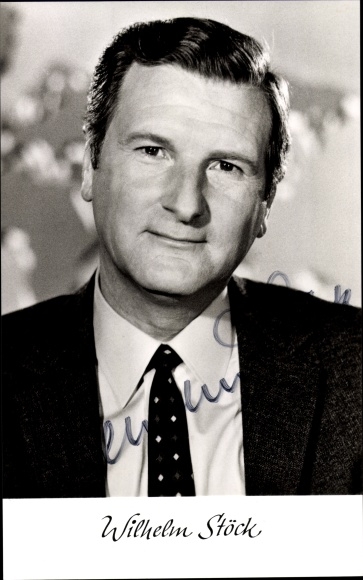 Postcard journalist Wilhelm Stöck, portrait, autograph, tie
