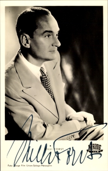 Postcard actor Willi Forst, miracles still happen, duke film, portrait, autograph