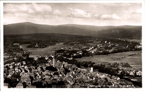 Oberursel in the Taunus Mountains of Hesse. Aerial view, overall view, Grosser Feldberg, Altkönig, church