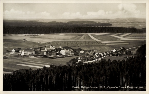 Postcard Oberndorf (near Klosterlausnitz) Kraftsdorf in Thuringia, aerial view of the Heiligenbron Monastery
