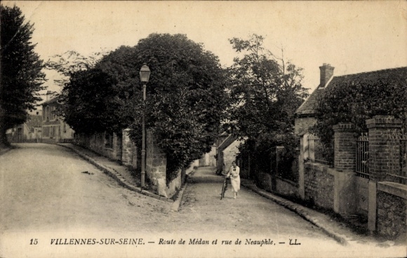 Postcard Villennes sur Seine Yvelines, Route de Medan, rue de Neuphle