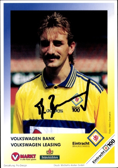 Autograph card footballer Thoralf Bennert, Eintracht Braunschweig, autograph