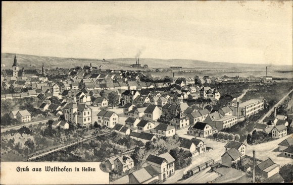PC Westhofen in Rhineland Palatinate, general view from a bird&#39;s eye view