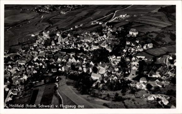 Postcard Hollfeld in Franconian Switzerland, aerial photograph