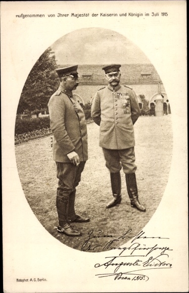 Ak Kaiser Wilhelm II., Generalfeldmarschall Paul von Hindenburg, Posen 1915