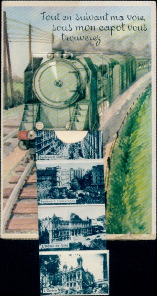 Leporello Postcard Oran Algeria, Railway, Opera, City Hall, Boulevard Gallieni