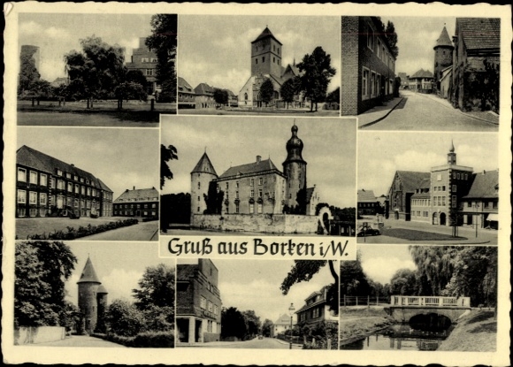 Ak Borken in Westfalen, Straßenpartie, Burg
