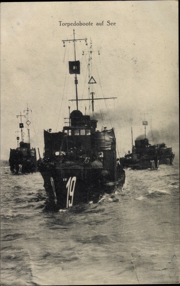 Niemieckie okręty wojenne Ak, łodzie torpedowe 19, 20 i 21 na morzu, Imperial Navy