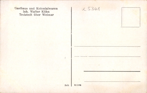 Postcard Troistedt in Weimarer Land Thuringia, Gasthaus Troistedt, Protestant Church, rural surroundings