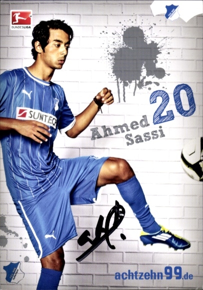 Autogrammkarte Fußballer Ahmed Sassi, TSG 1899 Hoffenheim, Autogramm