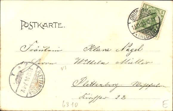 Postcard Grünberg in Hesse, total view