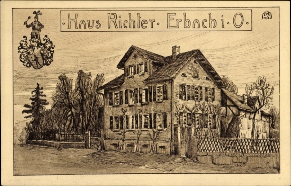 Artist PC Erbach in the Odenwald Hesse, view of the Richter house