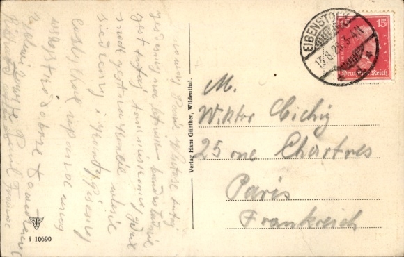 Postcard Wildenthal Eibenstock in the Ore Mountains, general view