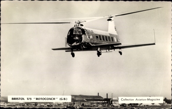 Postcard Bristol Type 173 Rotocoach, transport helicopter